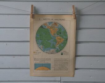 1941 Vintage West Hemisphere Map
