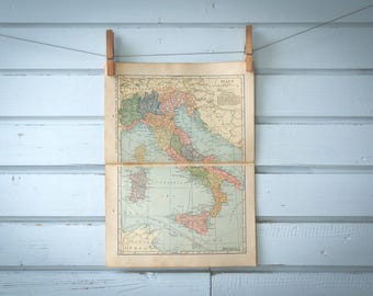 1923 Vintage Map of Italy
