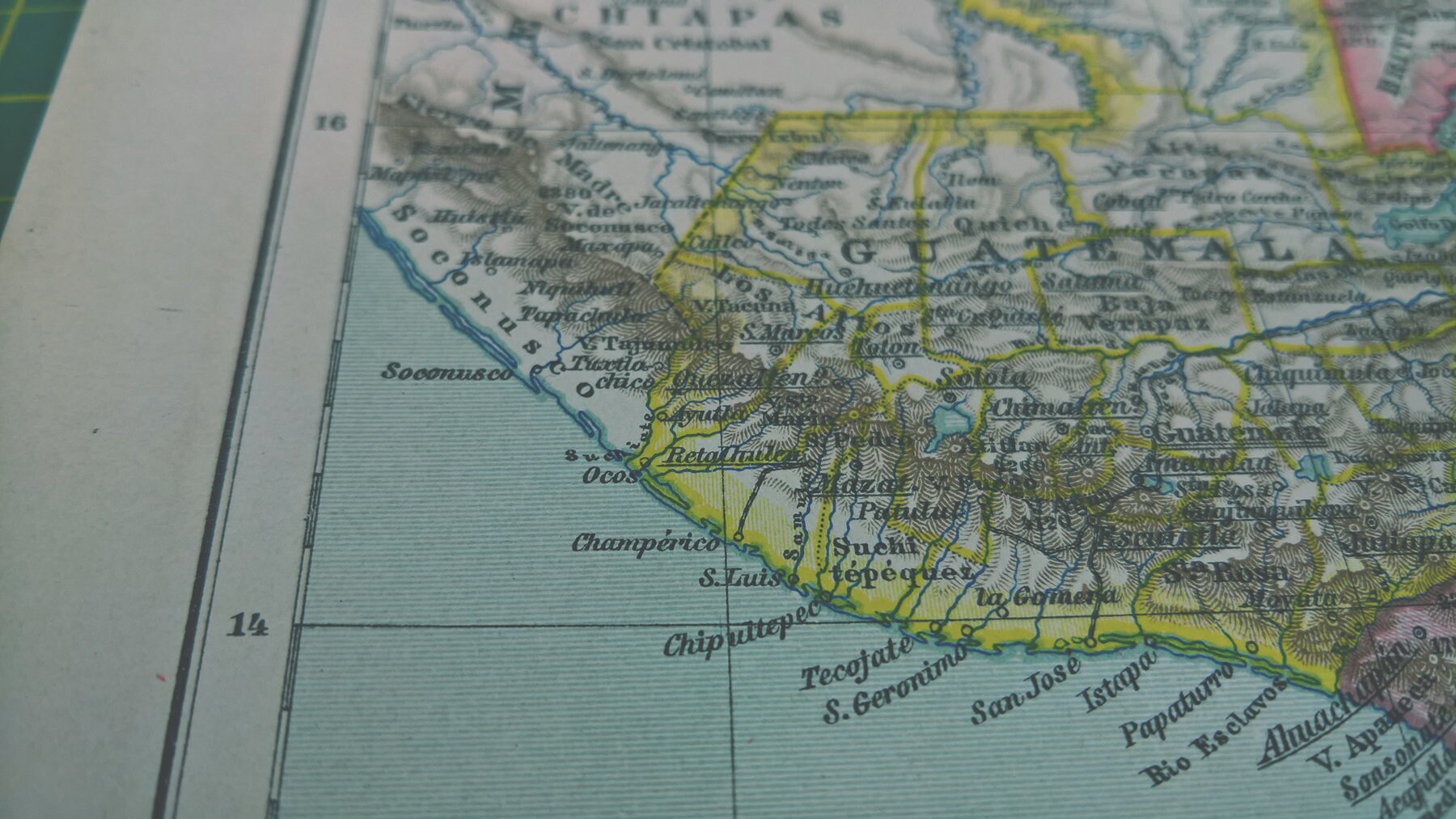 1894 Vintage Central America Map