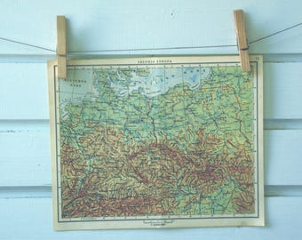 1951 Vintage Central Europe Map