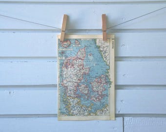 1938 Vintage Denmark Map
