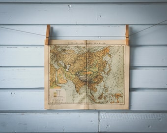1887 Vintage  Map of Asia