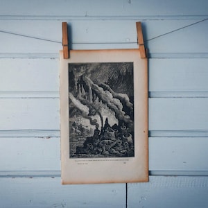 1884年頃のアイスランド間欠泉のイラスト - Etsy 日本