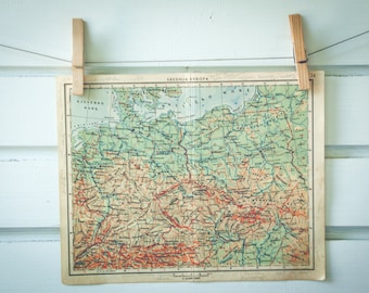 1951 Vintage Central Europe Map