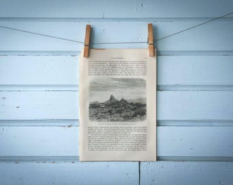 1897 Vintage Garden of the Gods Lithograph Illustration