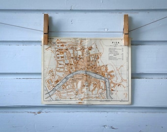 1931 Vintage Map of Pisa