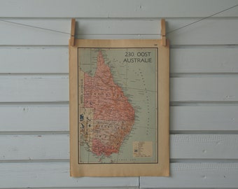1941 Vintage East Australia Map