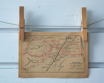 1920 Vintage Map of Pointe Percée Mountain
