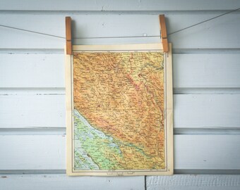 1961 Vintage Lika & North Dalmatia Map