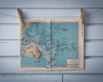 1936 Vintage Oceania Map