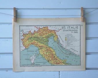 1941 Vintage North Italy Map