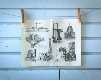 1907 Vintage Seismometer Lithograph Illustration