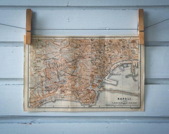 1934 Vintage Map of Naples