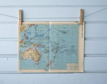 1938 Vintage Oceania Map