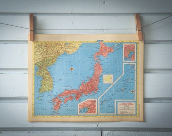 1958 Vintage Map of Japan