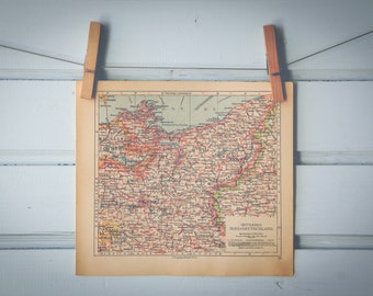1929 Vintage Northeast Germany Map