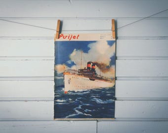 1930 Vintage Steamship Illustration
