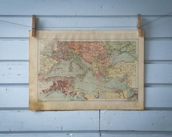 1904 Vintage Map of the Mediterranean