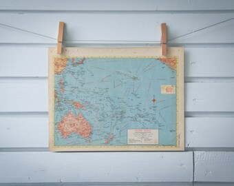 1956 Vintage Oceania Map