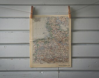 1936 Vintage Northwest Germany Map