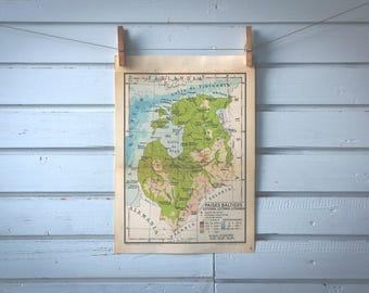 1946 Vintage Baltic States Map