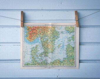1965 Vintage Map of the Baltics