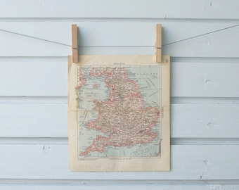 1932 Vintage Map of England