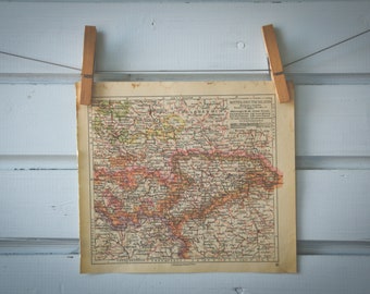 1929 Vintage Central Germany Map