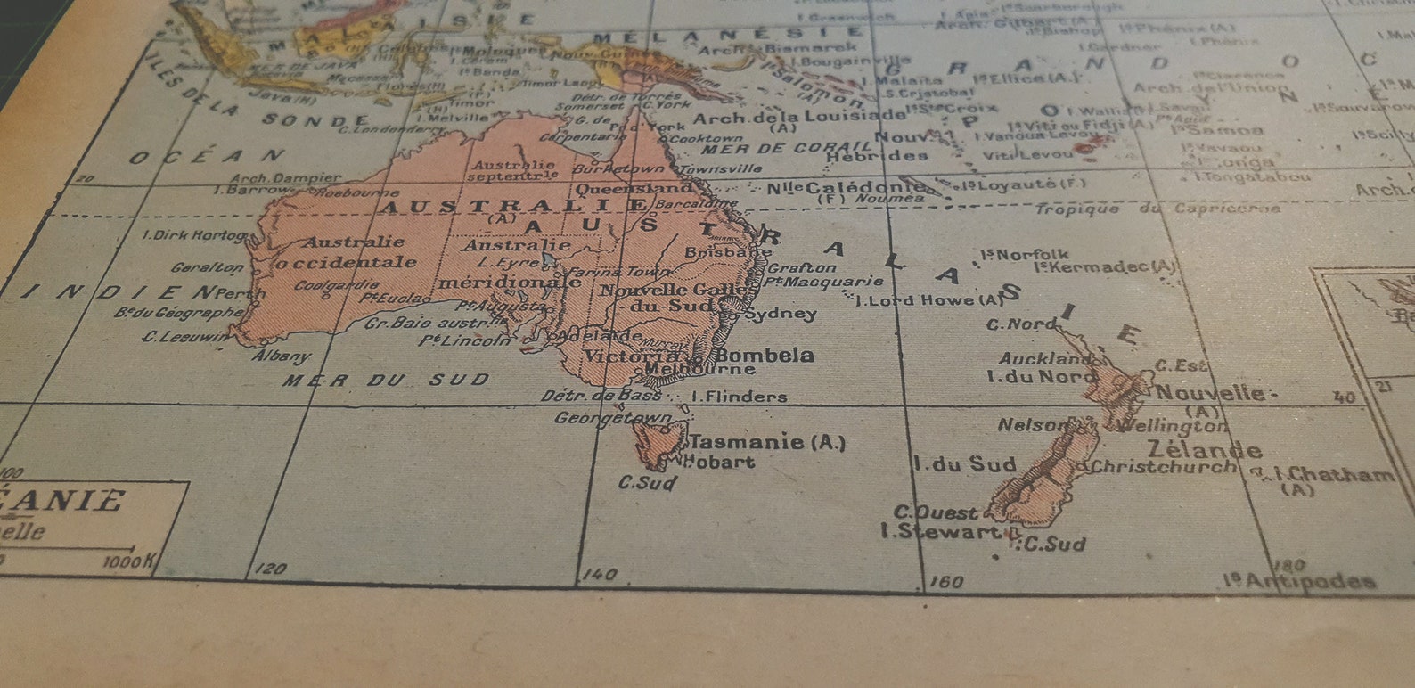 1922 Vintage Oceania Map - Etsy