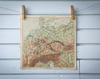 1903 Vintage Central Europe Map