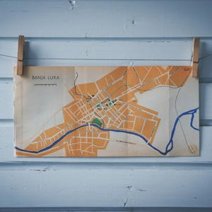 1954 Vintage Banja Luka Map
