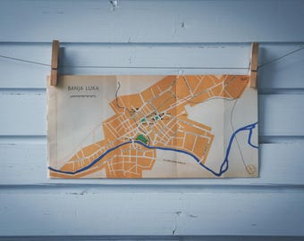 1954 Vintage Banja Luka Map
