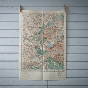 Mapa vintage del parque natural de Blidinje occidental de 1961