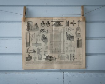 1887 Vintage Workplace Safety Lithograph Illustration