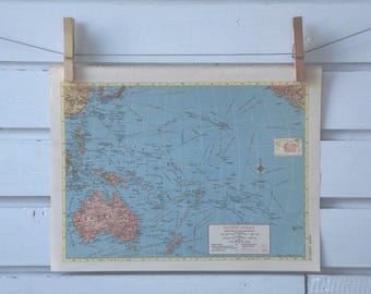 1955 Vintage Oceania Map