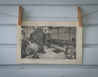 1907 Vintage Mining Conveyor Machine Lithograph Illustration