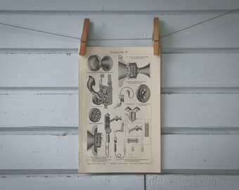 1907 Vintage Telephone Lithograph Illustration
