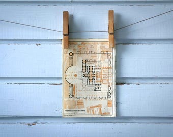 1931 Vintage Plan of Baths of Diocletian