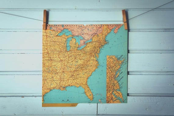 1964 Vintage East USA Map