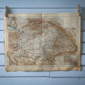 Mappa d&#39;epoca dell&#39;Ungheria del 1904