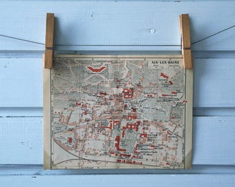 1920 Vintage Aix-les-Bains Map