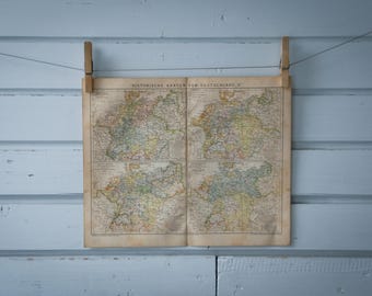 1887 Vintage Map of Germany History