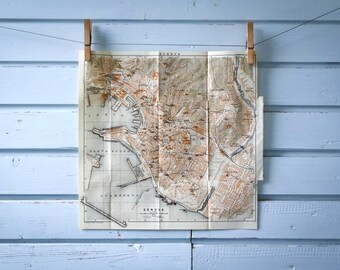 1931 Vintage Map of Genoa