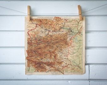 1903 Vintage Map of Eastern Alps