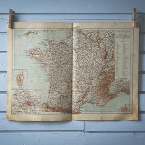 1904 Vintage Karte von Frankreich