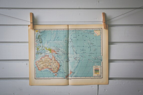 1937 Vintage Oceania Map