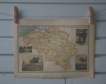 1941 Vintage Belgium Map