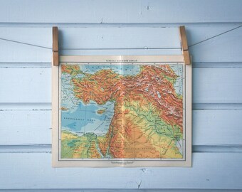 1965 Vintage Asia Minor Map