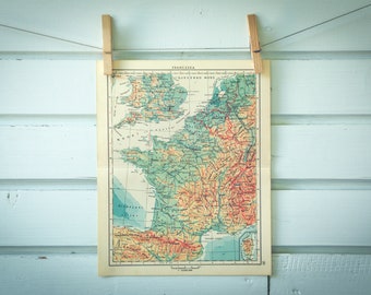 1959 Vintage Map of France