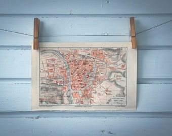 1907 Vintage Würzburg Map